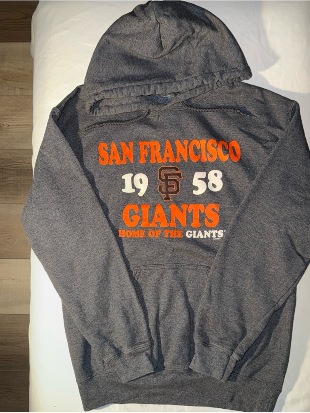Genuine Merchandise San Francisco Giants Gray Hoodie with Orange & White Logo